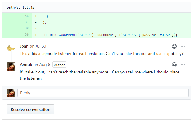 Github example